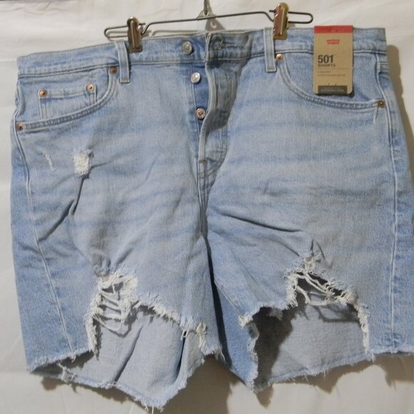 Levis 501 Distressed Shorts - size 16W - Picture 2 of 3